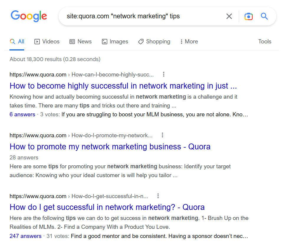 network marketing tips quora search