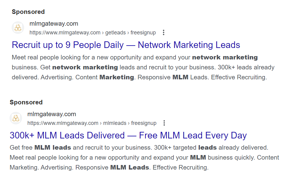 mlm gateway advertising